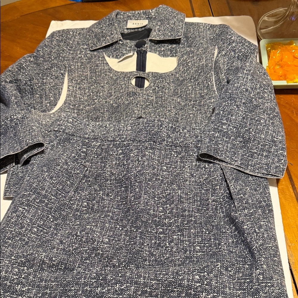 Akris Punto Navy and White three piece jacket and skirt set